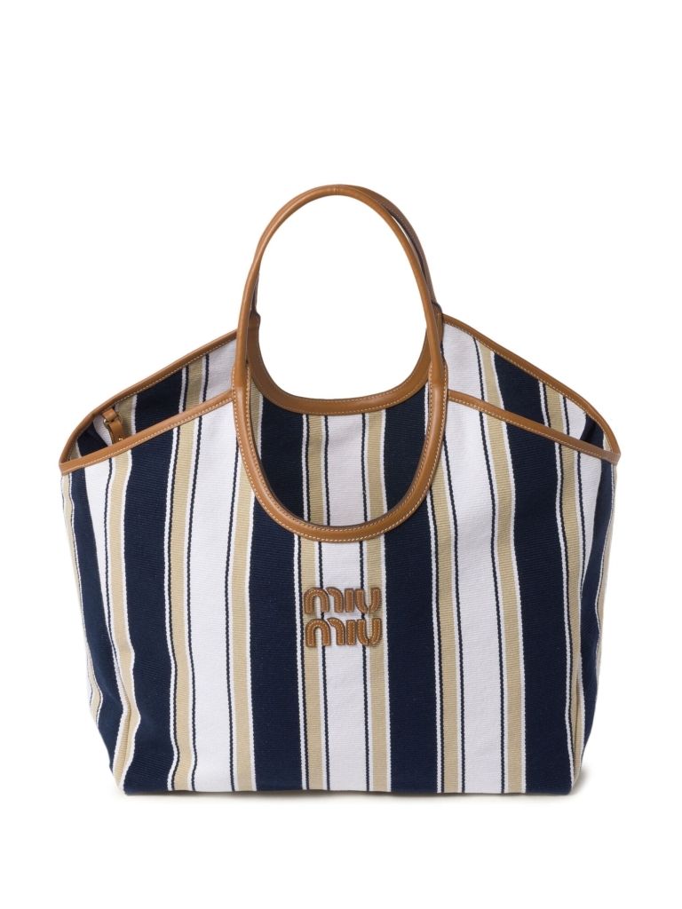 prugasta shopper torba Miu Miu