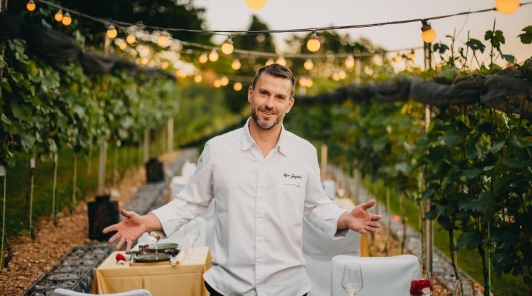 večerja v grajskem vinogradu