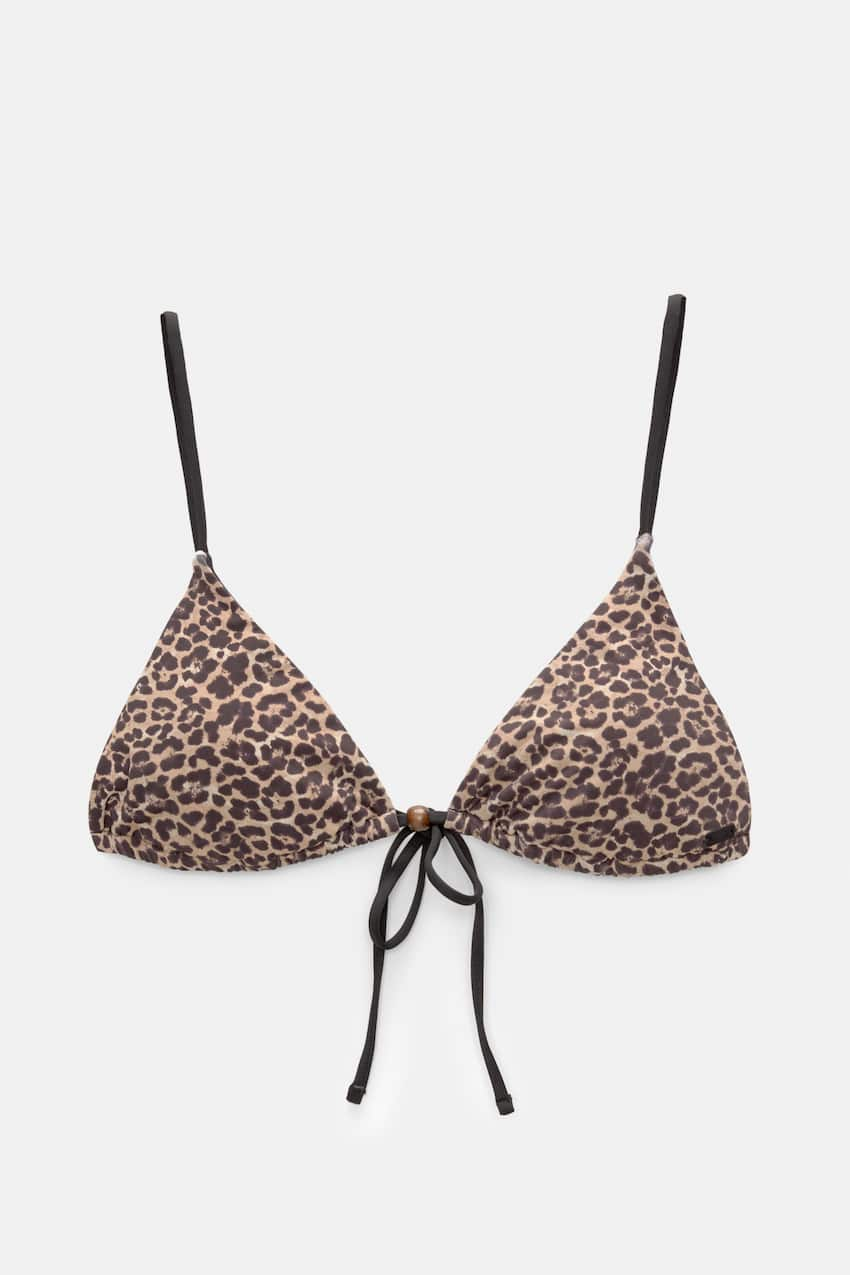 leopard print bikini top pull and bear