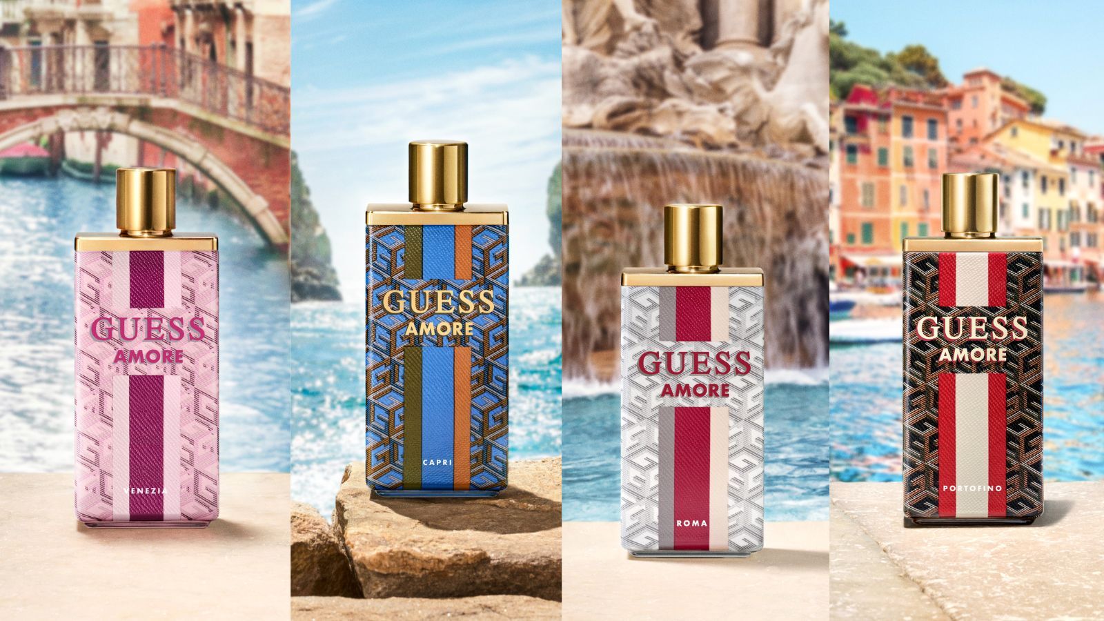 Guess Amore: Štiri nove dišave z navdihom dih jemajočih destinacij Italije