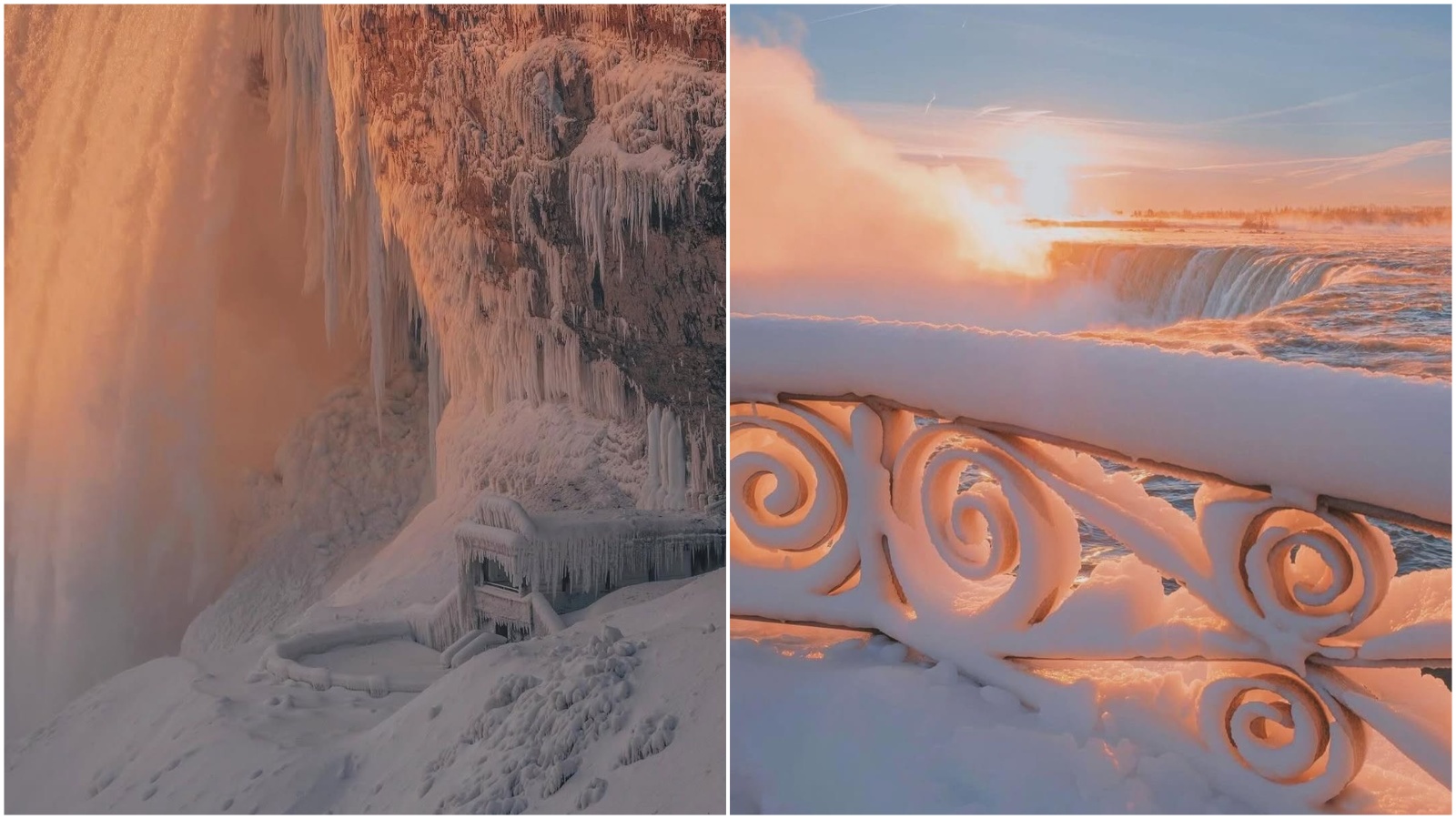 Niagarski slapovi pozimi izgledajo posebej čarobno: Naravni spektakel pod ledenim plaščem