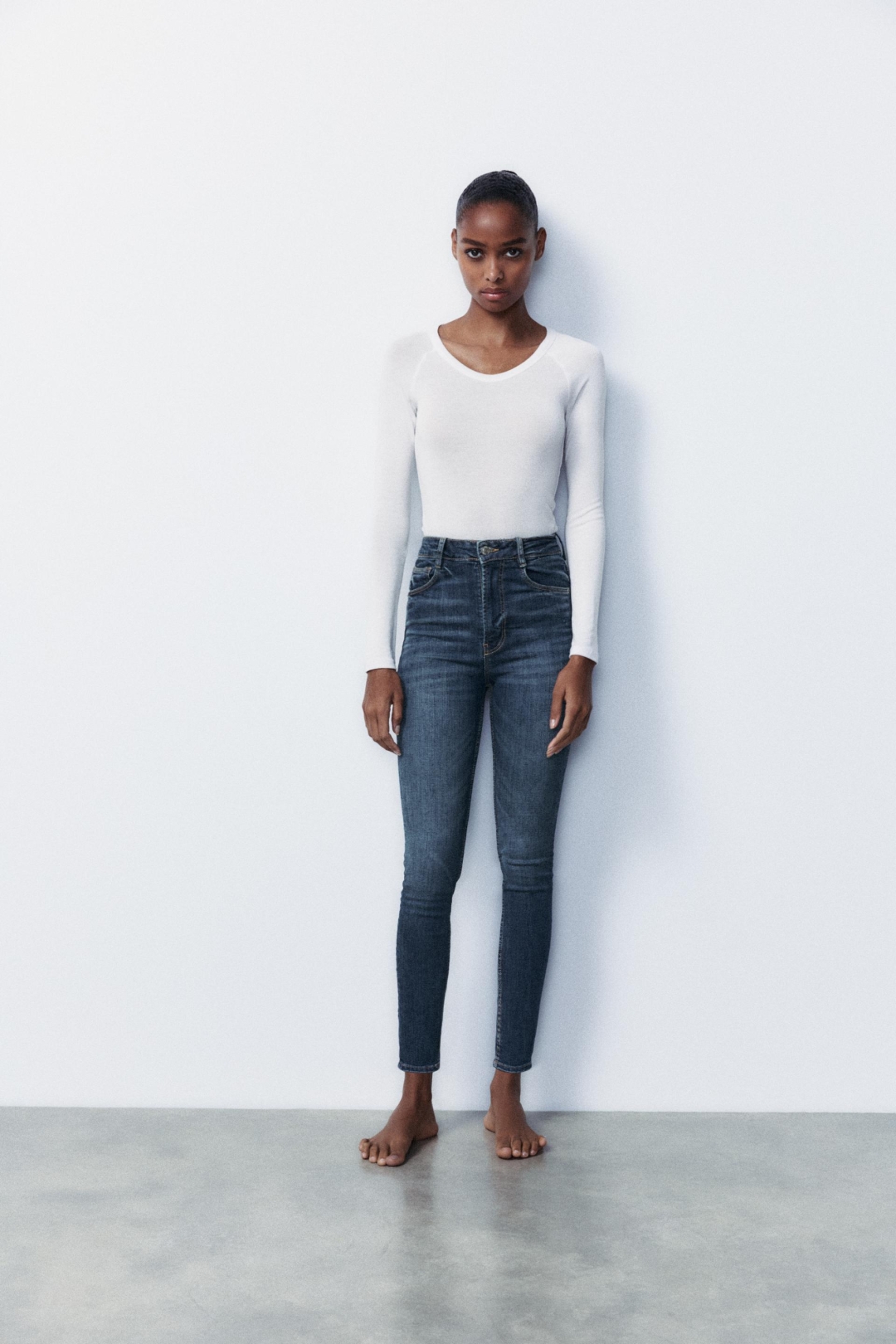 skinny jeans oprijete kavbojke zara